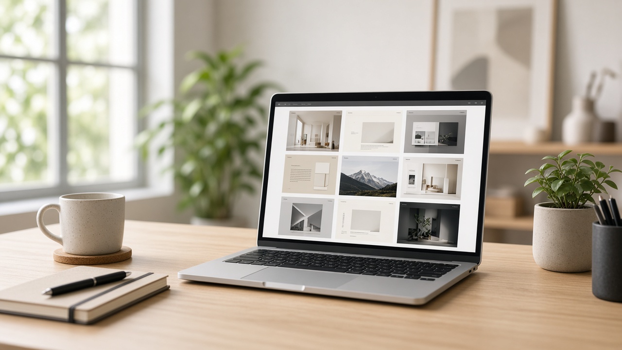 Melbourne business owner reviewing web design agency proposals on laptop